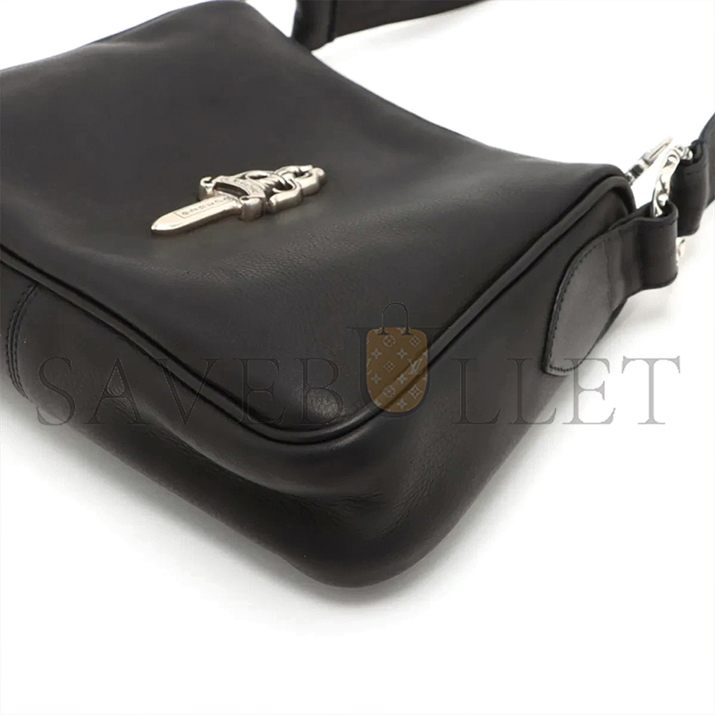 ch*0me he**ts chicken nU*gets shoulder bag leather black × silver large dagger a3938163 (23*15*5.5cm)